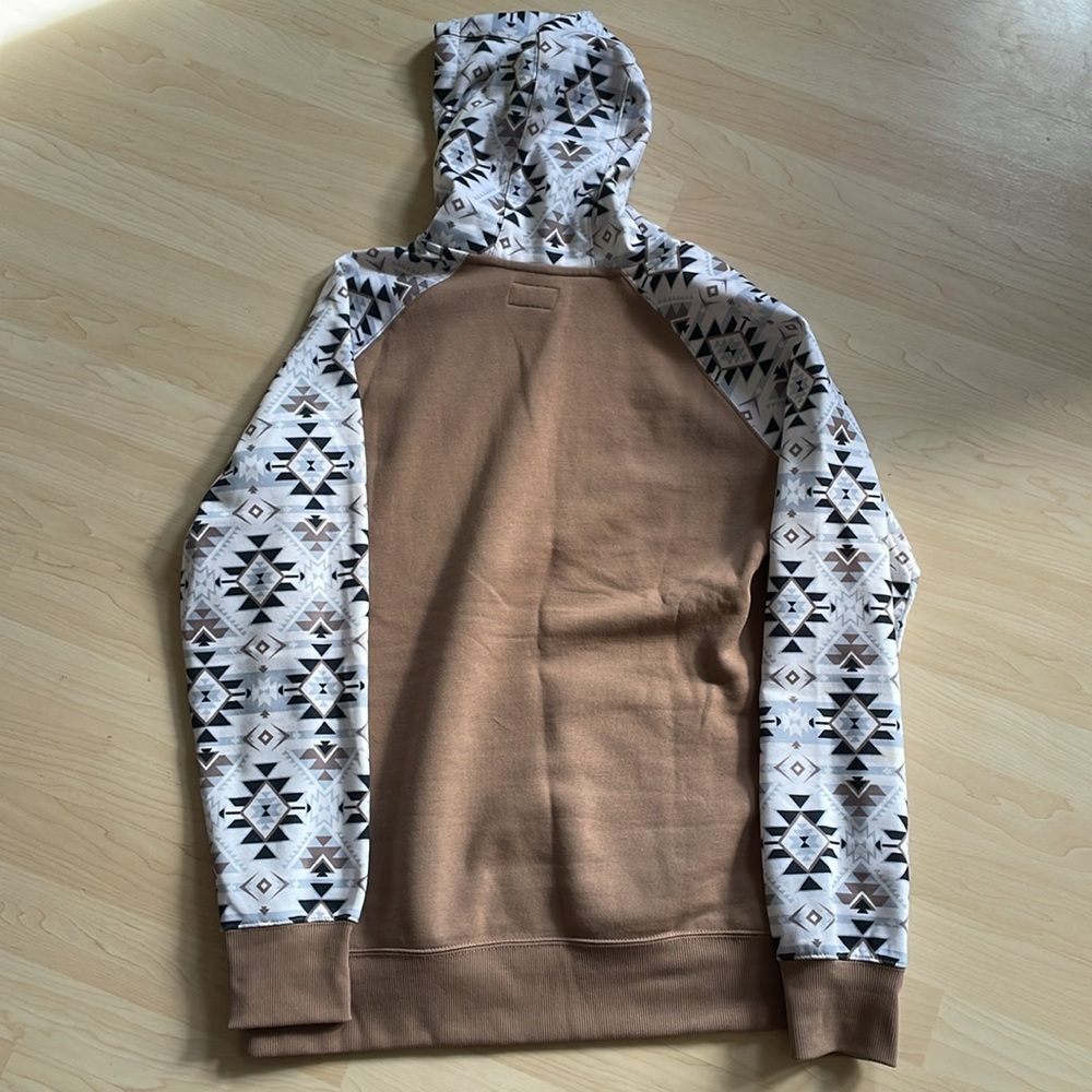 Hooey Brown & White Southwestern Aztec Pattern Pullover Hoodie - Picture 5 of 5